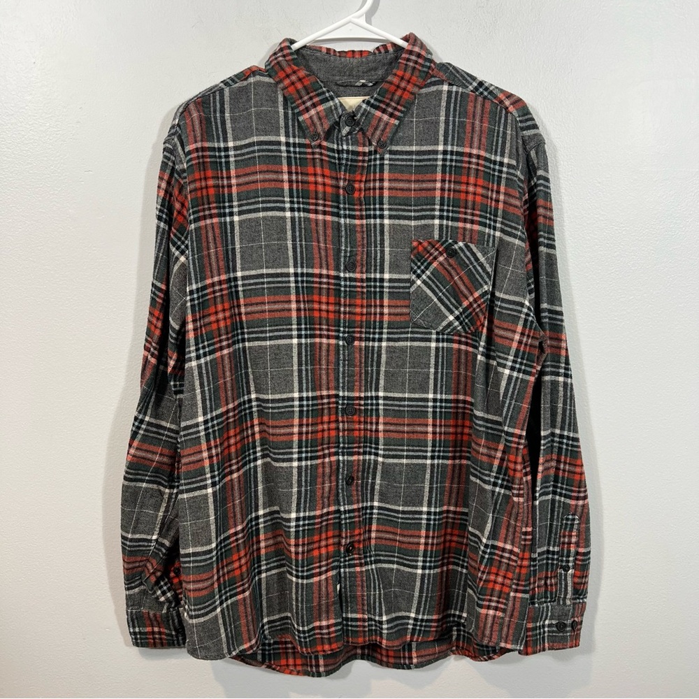 Original Weatherproof Vintage Men's Casual Plaid Shirt - Red and Gray